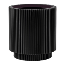 Capi Nature Groove Vase Cylinder Intense Black