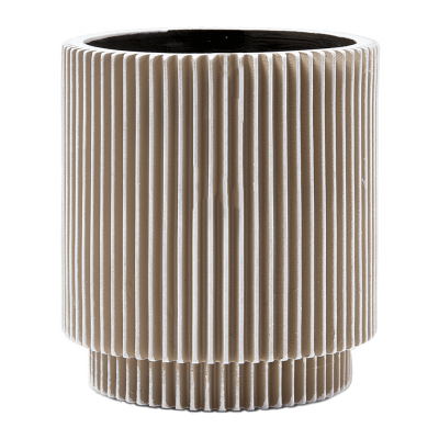 Кашпо пластиковое Capi Nature Groove Vase Cylinder Ivory