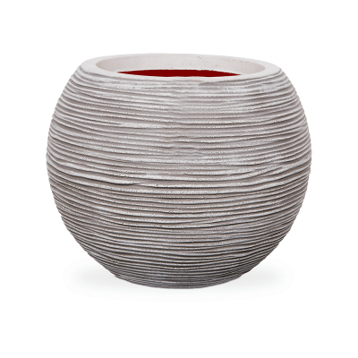 Кашпо пластиковое Capi Nature Rib NL Vase Ball Ivory