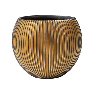 Кашпо пластиковое Capi Nature Groove Vase Ball Black Gold