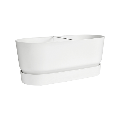 Кашпо пластиковое Greenville Terrace Trough Wheels White