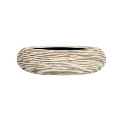 Кашпо пластиковое Capi Nature Rib Bowl Round Ivory