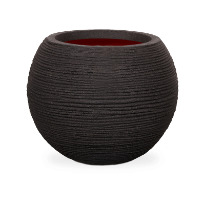 Кашпо пластиковое Capi Nature Rib NL Vase Ball Black