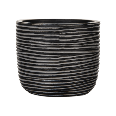 Кашпо пластиковое Capi Nature Rib Planter Ball Black