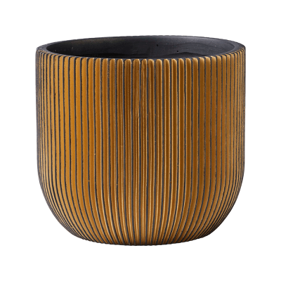 Кашпо пластиковое Capi Nature Groove Planter Ball Black Gold