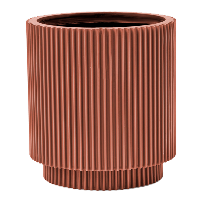 Кашпо пластиковое Capi Nature Groove Special Vase Cylinder Merlot Red