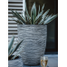 Кашпо пластиковое Capi Nature Rib NL Vase elegant low anthracite