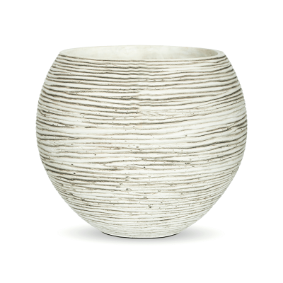 Кашпо пластиковое Capi Nature Rib Vase Ball Ivory