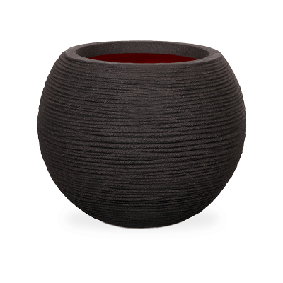 Кашпо пластиковое Capi Nature Rib NL Vase Ball Black