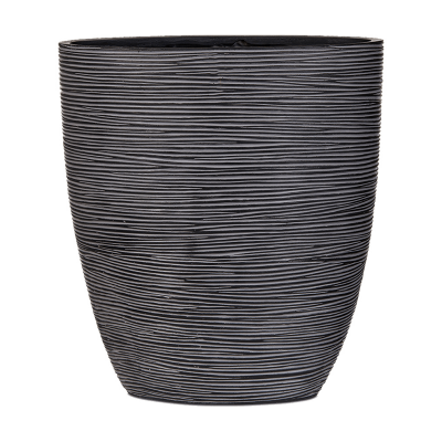 Кашпо пластиковое Capi Nature Rib Planter Oval Black