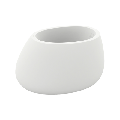 Кашпо пластиковое Stone Basic oval white