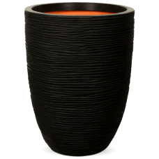 Capi Nature Rib NL Vase Elegant Low Black