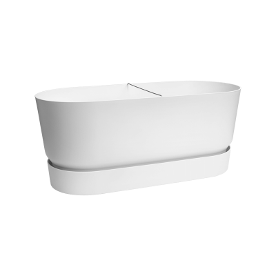 Кашпо пластиковое Greenville Terrace Trough Wheels White