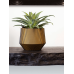 Кашпо пластиковое Capi Nature Groove Vase Cylinder Geo Black Gold