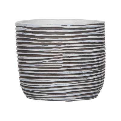 Кашпо пластиковое Capi Nature Rib Planter Ball Ivory