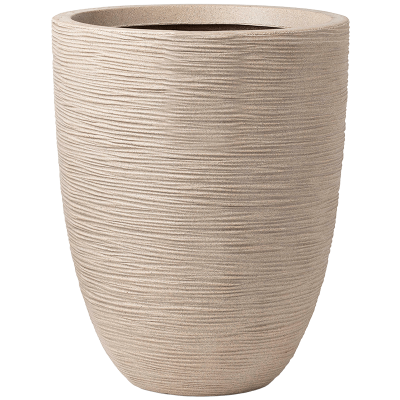Кашпо пластиковое Capi Waste Rib NL Vase Elegant Low Terrazzo Beige