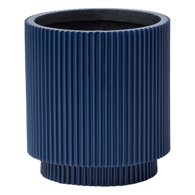 Кашпо пластиковое Capi Nature Groove Special Vase Cylinder Dark Blue