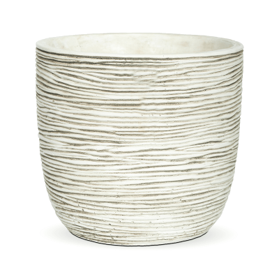 Кашпо пластиковое Capi Nature Rib Planter Ball Ivory