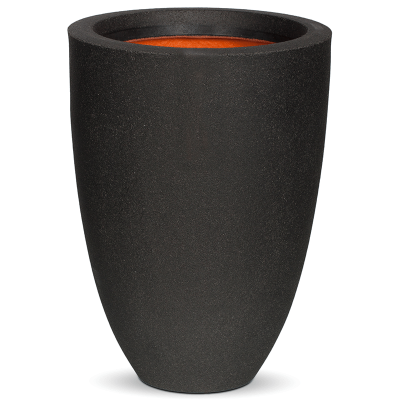 Кашпо пластиковое Capi Urban Smooth NL Vase Elegant Low Black