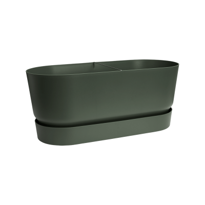 Кашпо пластиковое Greenville Terrace Trough Wheels Leaf Green