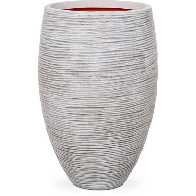 Кашпо пластиковое Capi Nature Rib NL Vase Elegant Deluxe Ivory