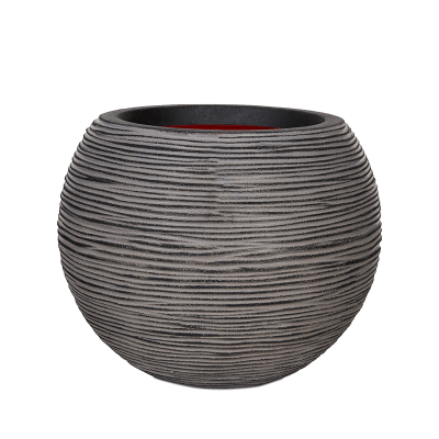 Кашпо пластиковое Capi Nature Rib NL Vase Ball Anthracite