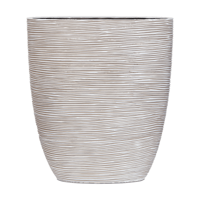 Кашпо пластиковое Capi Nature Rib Planter Oval Ivory