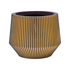 Capi Nature Groove Vase Cylinder Geo Black Gold