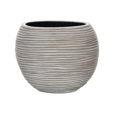 Кашпо пластиковое Capi Nature Rib Vase Ball Ivory