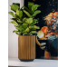 Кашпо пластиковое Capi Nature Groove Vase High Black Gold