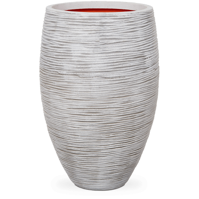 Кашпо пластиковое Capi Nature Rib NL Vase Elegance Deluxe Ivory