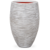 Кашпо пластиковое Capi Nature Rib NL Vase Elegance Deluxe Ivory