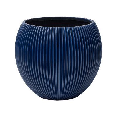 Кашпо пластиковое Capi Nature Groove Special Vase Ball Dark Blue