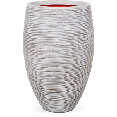 Кашпо пластиковое Capi Nature Rib NL Vase Elegance Deluxe Ivory