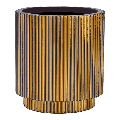 Кашпо пластиковое Capi Nature Groove Vase Cylinder Black Gold