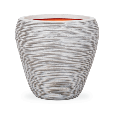 Кашпо пластиковое Capi Nature Rib NL Vase Taper Round ivory