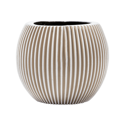 Кашпо пластиковое Capi Nature Groove Vase Ball Ivory