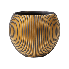 Capi Nature Groove Vase Ball Black Gold