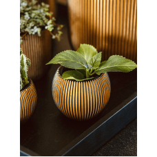 Capi Nature Groove Vase Ball Black Gold