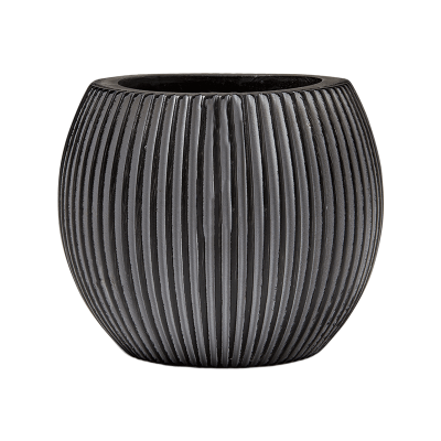 Кашпо пластиковое Capi Nature Groove Vase Ball Black