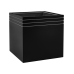 Кашпо пластиковое Line-Up Cube Matt Black (with liner and wheelplate)